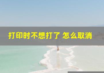 打印时不想打了 怎么取消